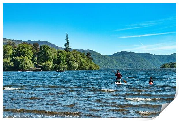 Paddle Boarding on Derwent Water  Print by Martin Day