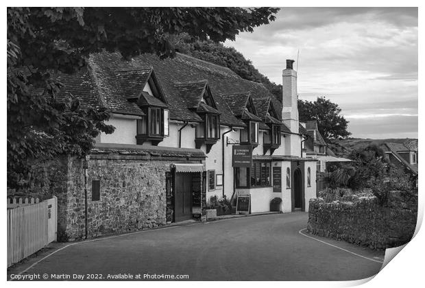 Lulworth Lodge Hotel and Bistro, Lulworth Cove Dor Print by Martin Day