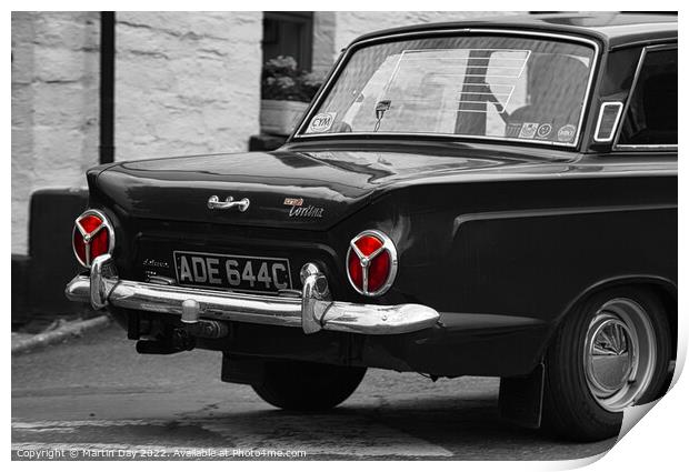 The Monochrome Beauty: A Classic Ford Cortina Print by Martin Day