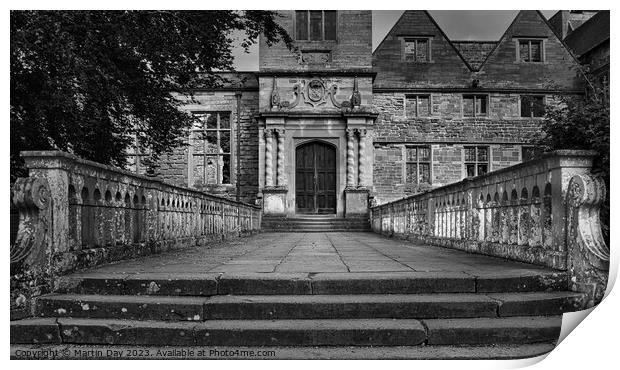 Rufford Abbey Entrance Monochrome Print by Martin Day