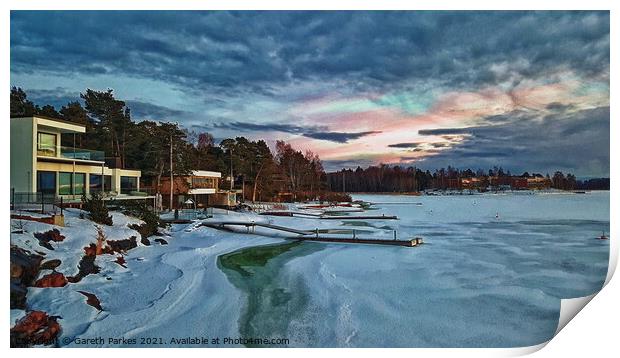 Evening in Lehtisaari Print by Gareth Parkes