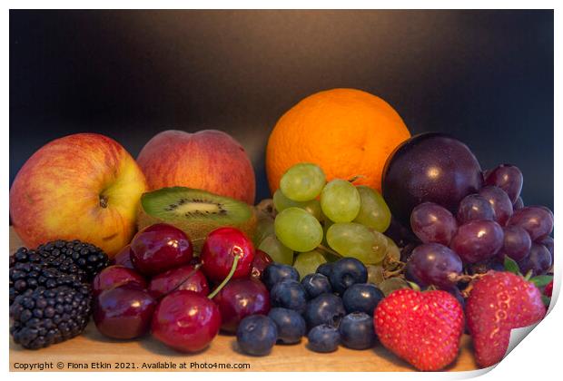 Still Life Fruit platter Print by Fiona Etkin