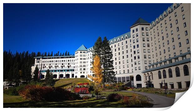 Fairmont Hotel in Lake Louise Alberta Canada Print by PAULINE Crawford