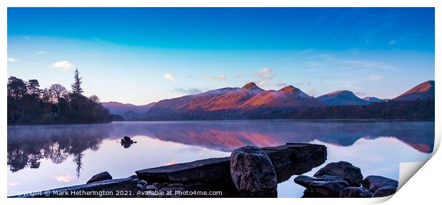 Catbells from Isthmus Bay Derwentwater The Lake Di Print by Mark Hetherington