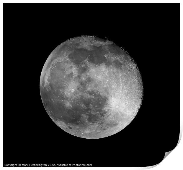 Wolf Moon January 2022 Print by Mark Hetherington