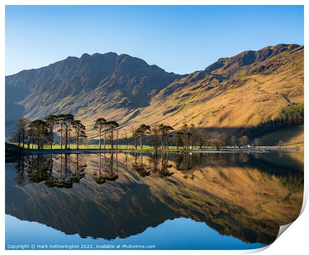 Buttermere Pines and Haystacks Print by Mark Hetherington