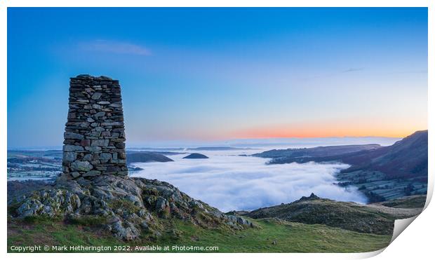 Hallin Fell sunrise and Inversion Print by Mark Hetherington