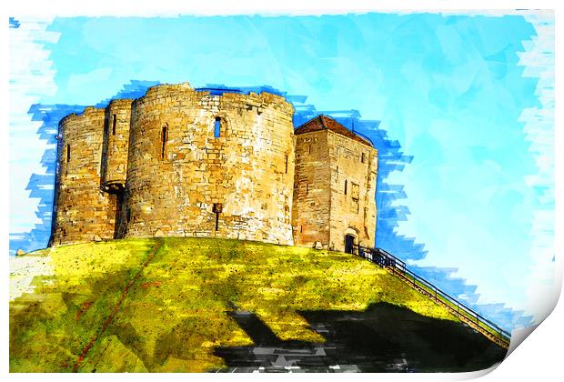 York Castle - Sketch Print by Picture Wizard