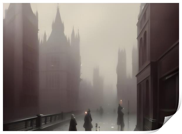 Misty City Print by Picture Wizard