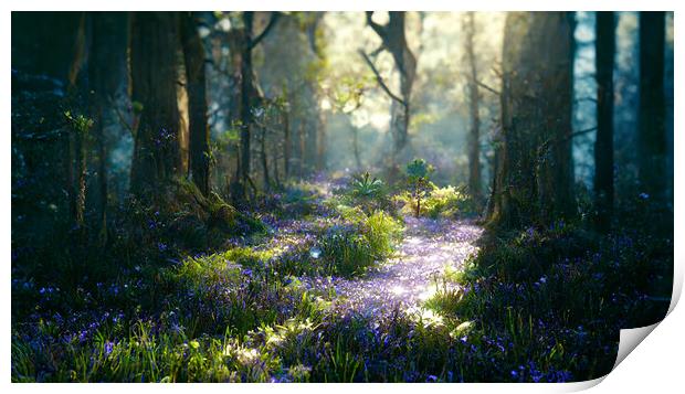 Bluebells In The Light Print by Picture Wizard