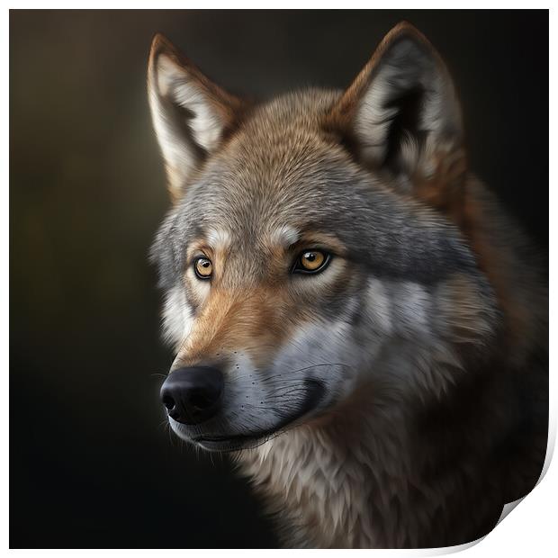 The Wolf Portrait 3 Print by Picture Wizard