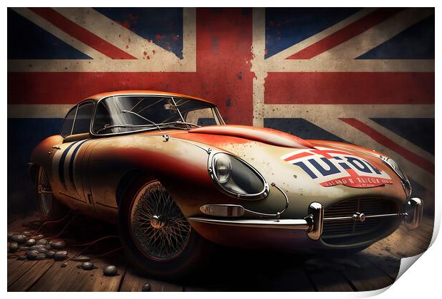 E Type Jaguar 2 Print by Picture Wizard