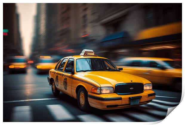 New York Yellow Cab Print by Picture Wizard
