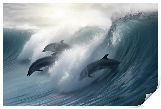 Wave Riders Print by Picture Wizard