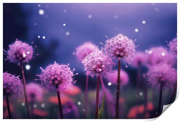 Purple Allium Flowers Print by Picture Wizard