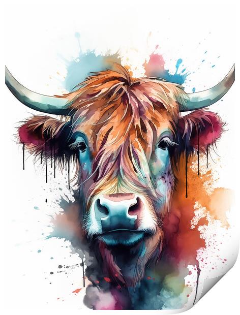 Highland Cow Colours 1 Print by Picture Wizard