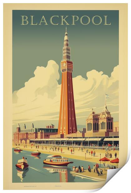 Blackpool 1950s Travel Poster Print by Picture Wizard