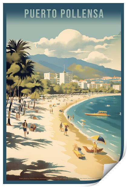 Puerto Pollesa 1950s Travel Poster Print by Picture Wizard