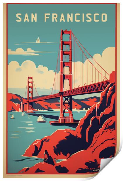 San Francisco 1950s Travel Poster  Print by Picture Wizard