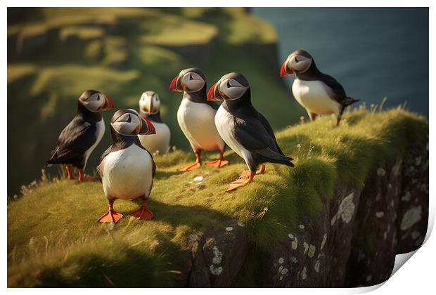 Puffins Print by Picture Wizard