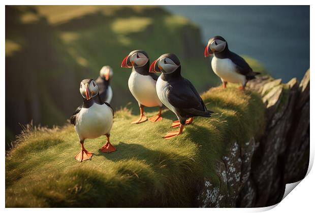 Puffins Print by Picture Wizard