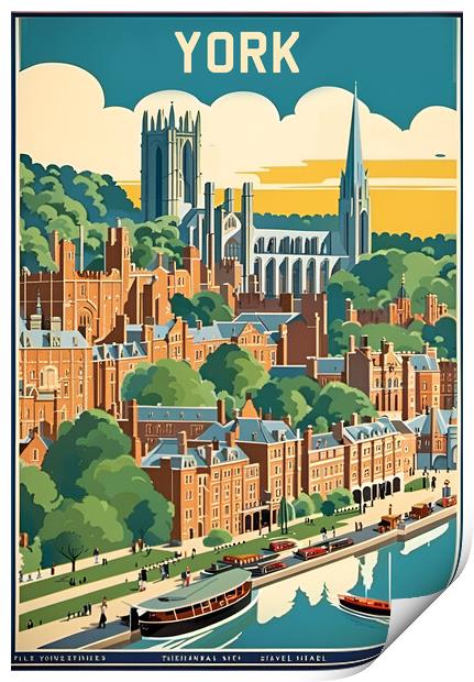 York Vintage Travel Poster   Print by Picture Wizard