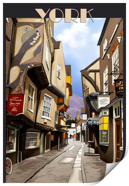York Vintage Travel Poster    Print by Picture Wizard