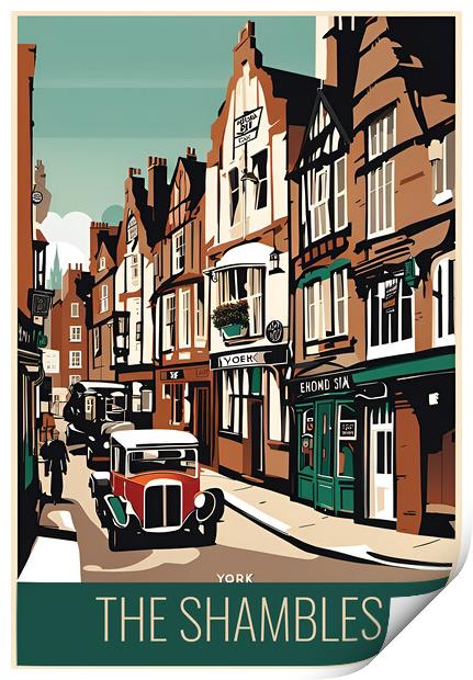 York Vintage Travel Poster   Print by Picture Wizard