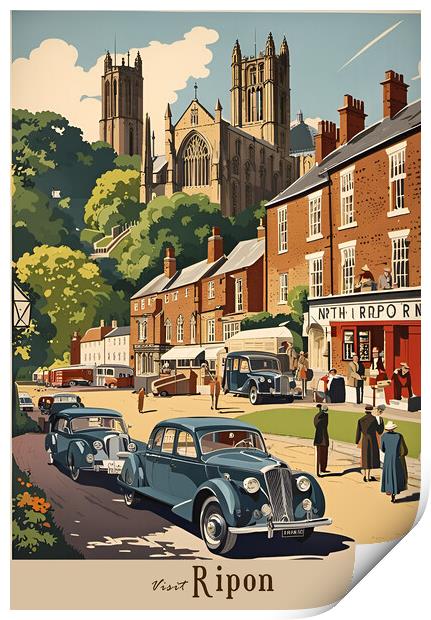Ripon Vintage Travel Poster Print by Picture Wizard