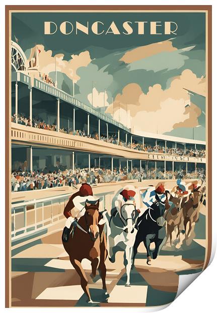 Vintage Travel Poster Doncaster Races Print by Picture Wizard