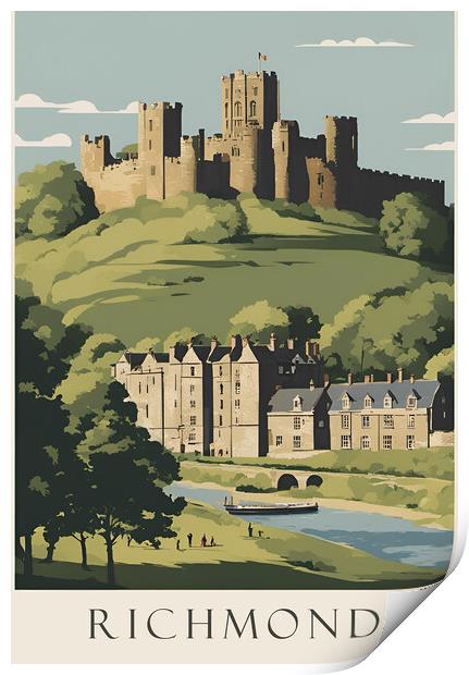 Richmond Vintage Travel Poster Print by Picture Wizard