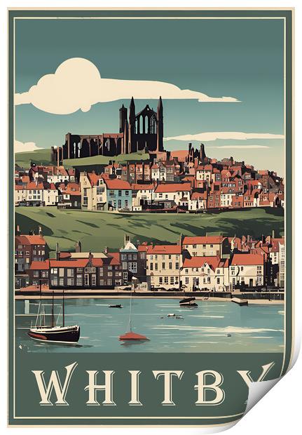 Whitby Vintage Travel Poster Print by Picture Wizard