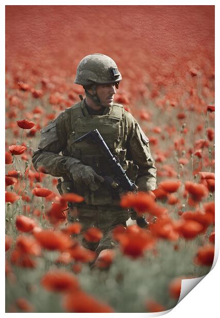 Poppy Soldier Print by Picture Wizard