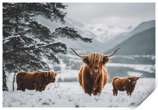 Highland Cattle Print by Picture Wizard