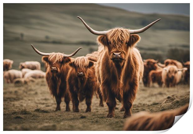 Highland Cattle Print by Picture Wizard