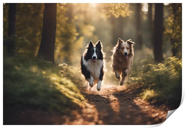 Running Collie Print by Picture Wizard