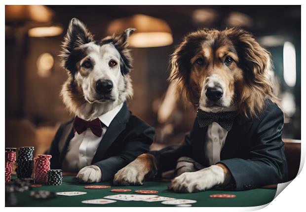 Dogs Playing Poker Print by Picture Wizard