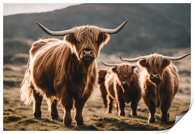 Highland Cattle Print by Picture Wizard