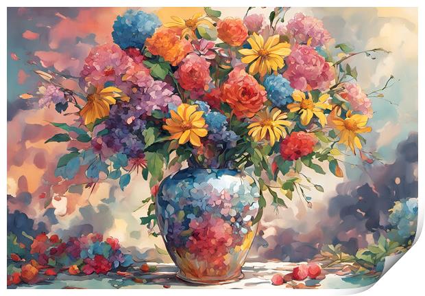 Floral Bouquet Print by Picture Wizard