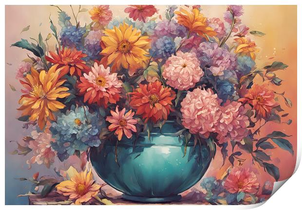 Floral Bouquet Print by Picture Wizard