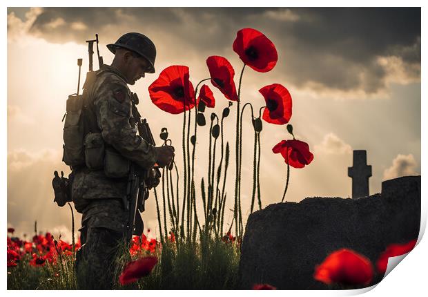 Poppy Remembrance Print by Picture Wizard