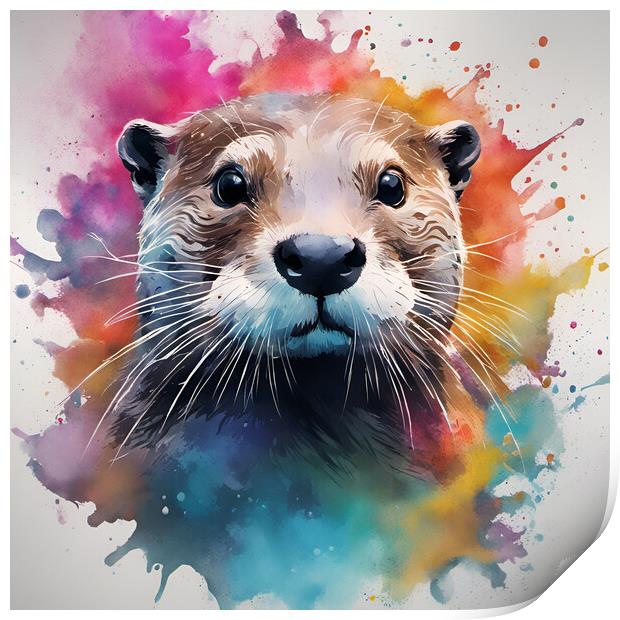 Otter Ink Splat Print by Picture Wizard