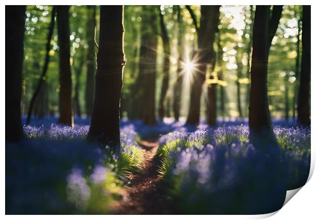 Bluebell Wood Print by Picture Wizard