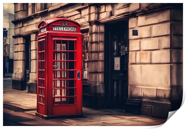 Red Phone Box Print by Picture Wizard