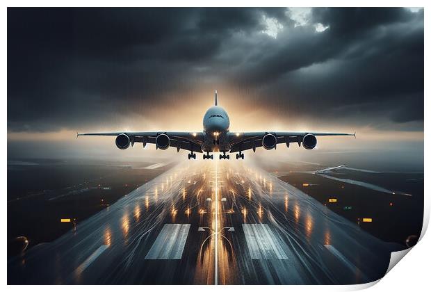 Airplane Landing Print by Picture Wizard