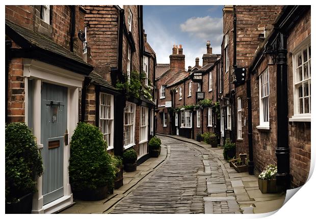 Cobbled York Streets Print by Picture Wizard