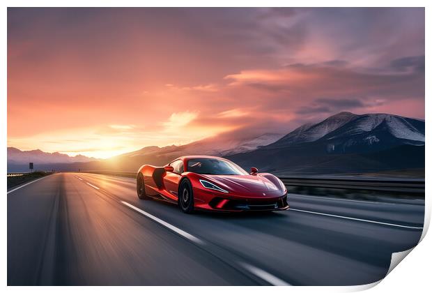 Mclaren Supercar Sunset Print by Picture Wizard