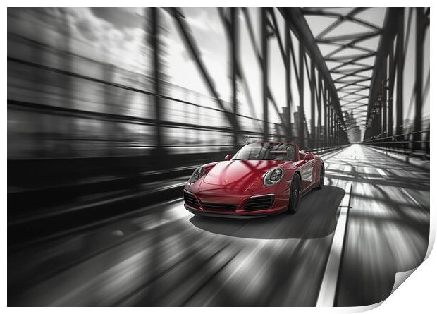 Porsche Blur Print by Picture Wizard