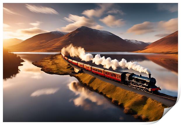 Steam Train Scenic Print by Picture Wizard