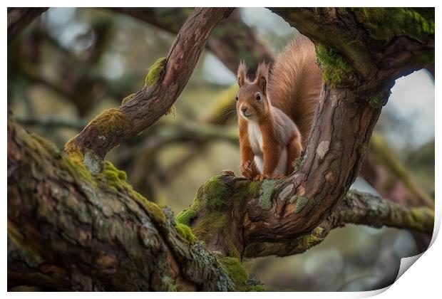 Red Squirrel Print by Picture Wizard